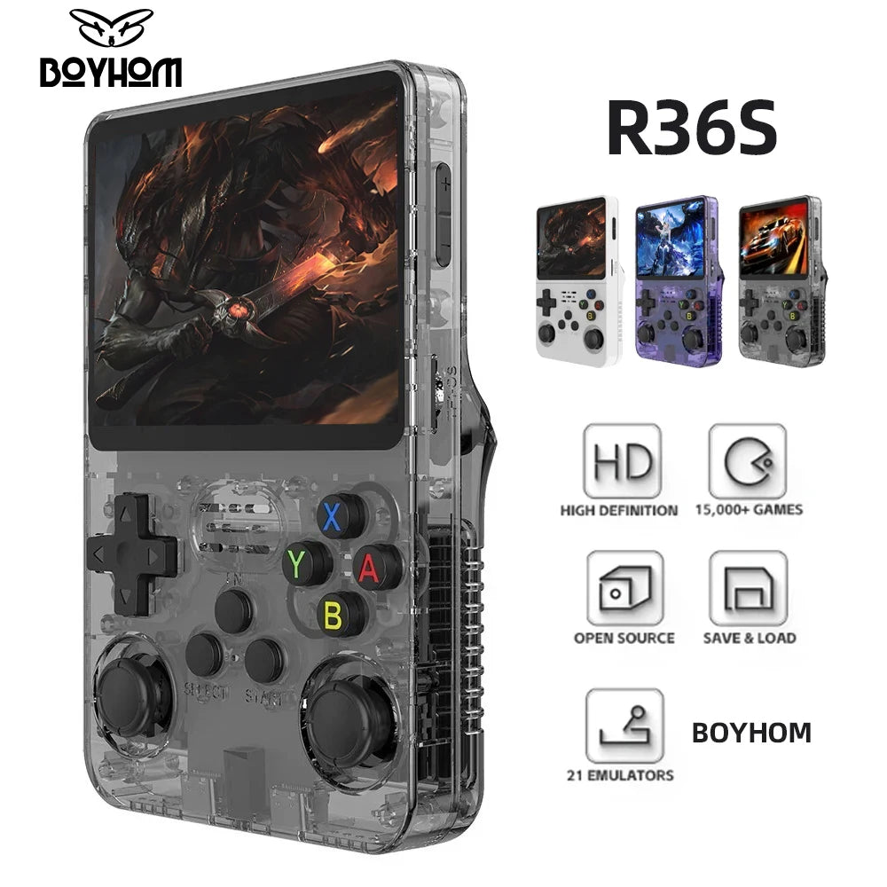 R36S Retro Handheld Console – 128GB/64GB, 3.5" IPS Display, Linux System, Portable Gaming Fun